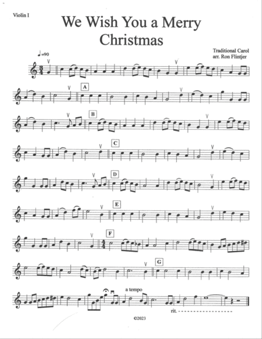 We Wish You a Merry Christmas and a Happy New Year String Orchestra scores gallery preview page 3