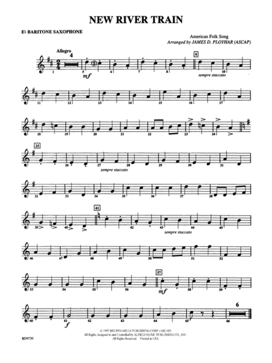 New River Train (American Folk Song): E-flat Baritone Saxophone