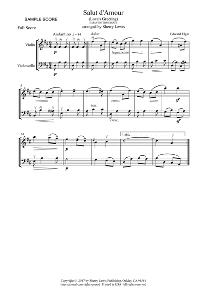 SALUT D'AMOUR String Duo, Early Intermediate Level for violin and cello image number null