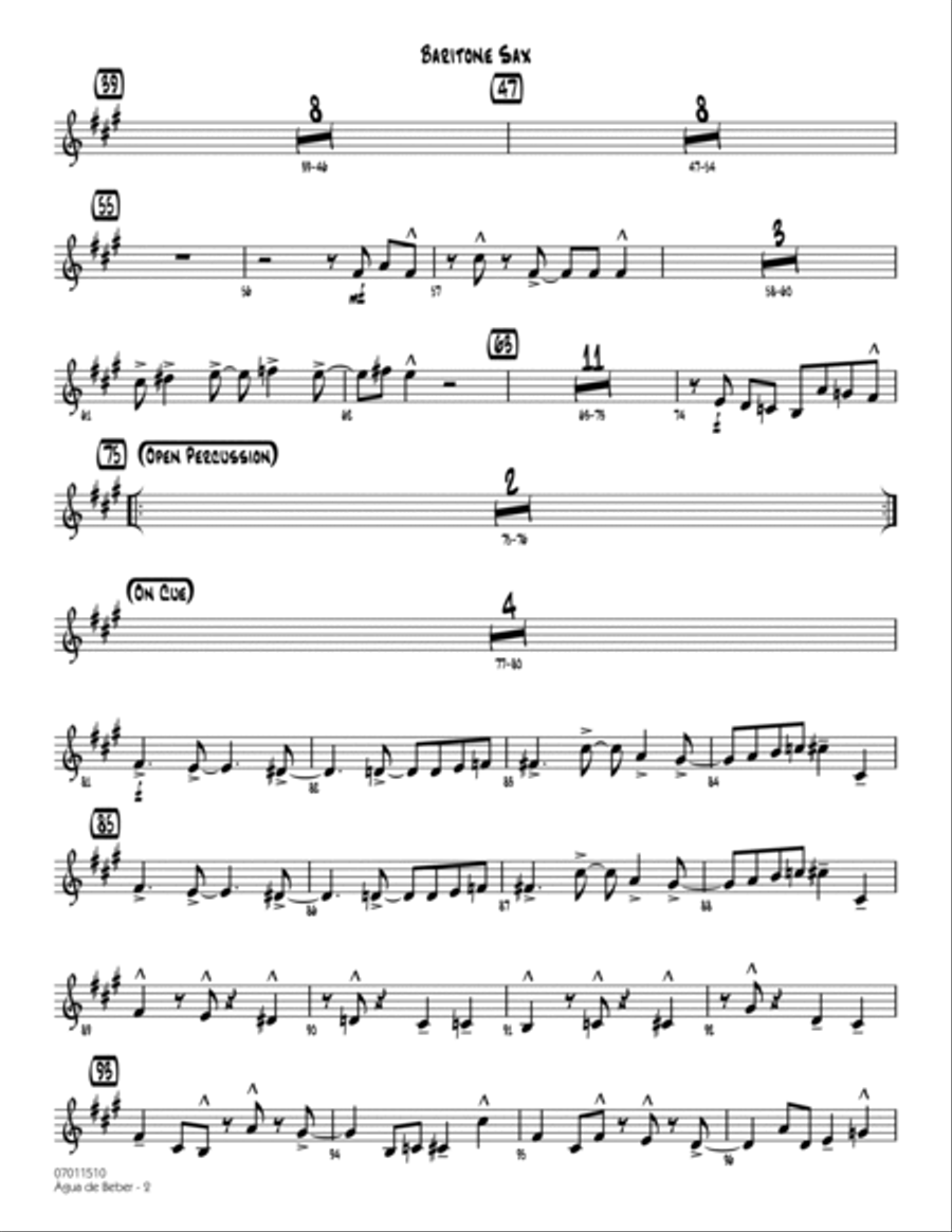 Agua de Beber (Water to Drink) - Baritone Sax Baritone Saxophone scores gallery preview page 2