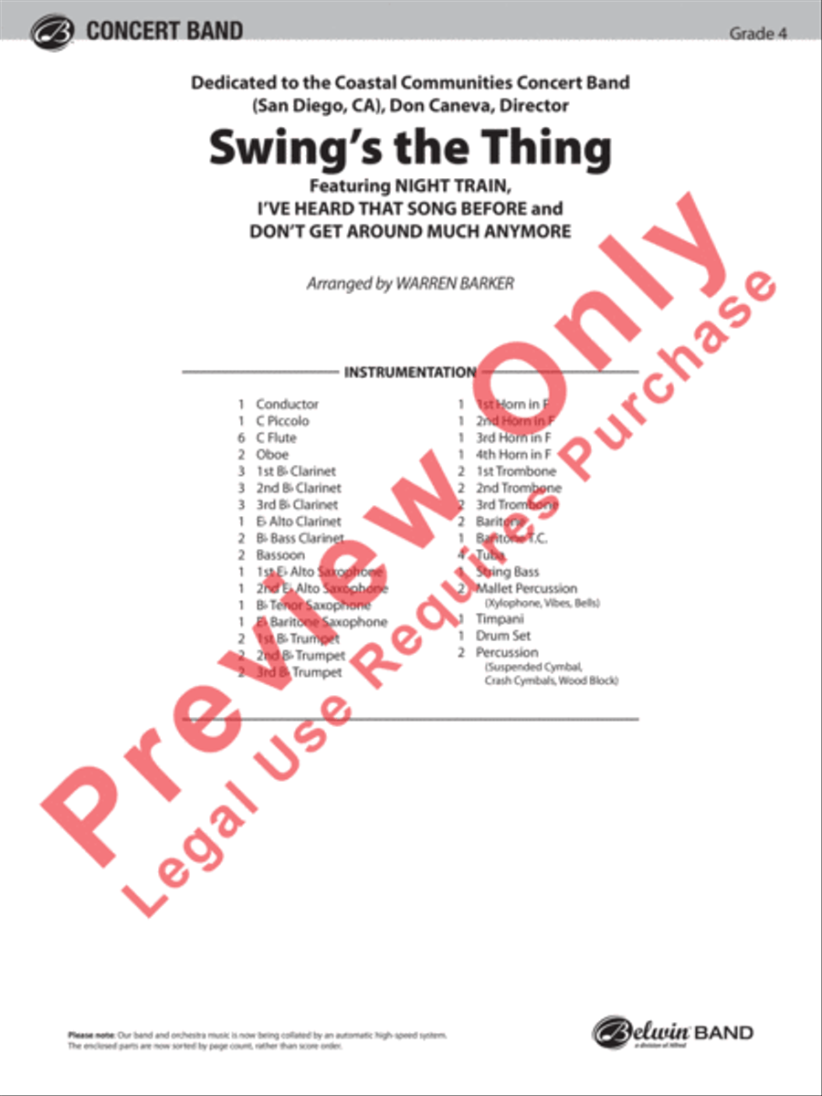 Swing's the Thing Concert Band scores gallery preview page 2