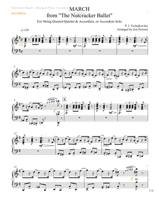 Nutcracker Ballet - March for Solo Accordion (can also be played with string ensemble)