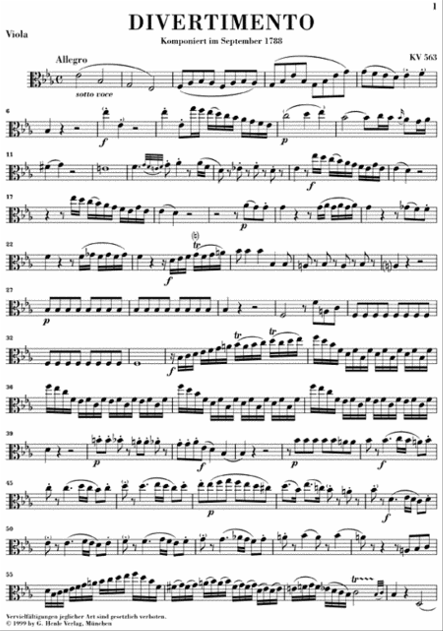 String Trio E Flat Major K.563 String Trio scores gallery preview page 6