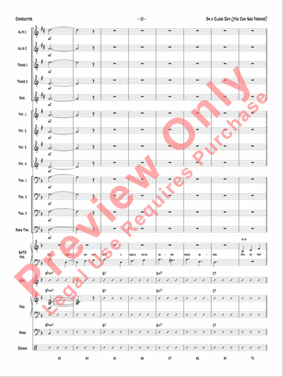 On a Clear Day (You Can See Forever) Jazz Ensemble scores gallery preview page 13