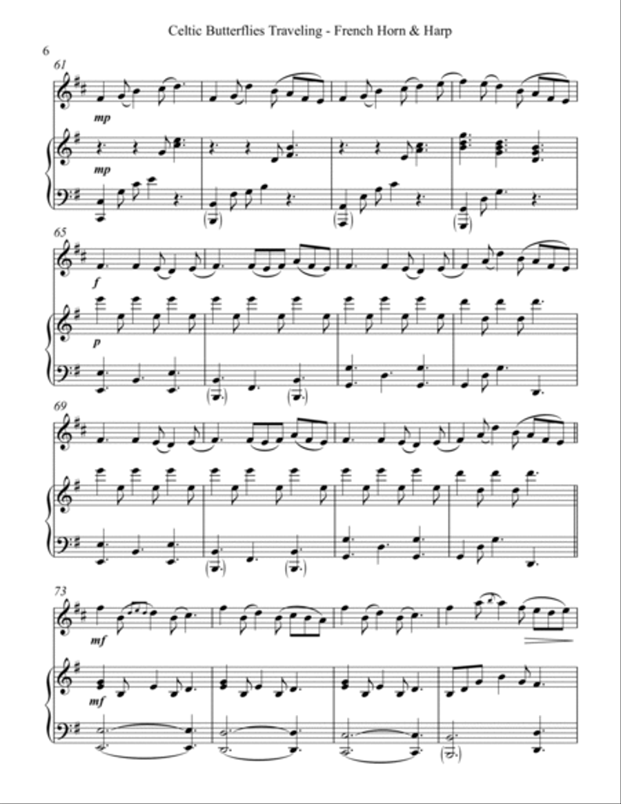 Celtic Butterflies Traveling, Duet for French Horn and Harp image number null