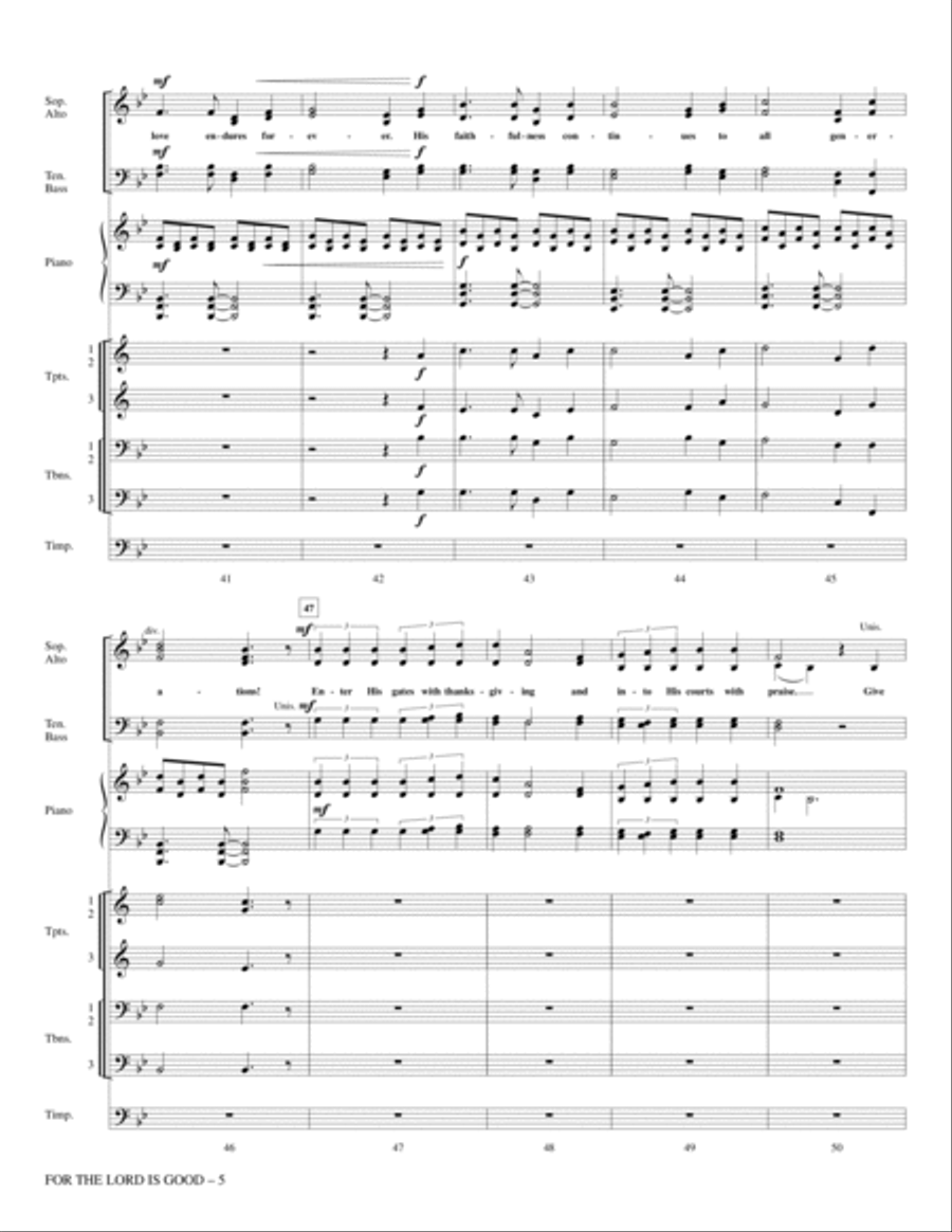 For The Lord Is Good - Full Score Choir scores gallery preview page 5