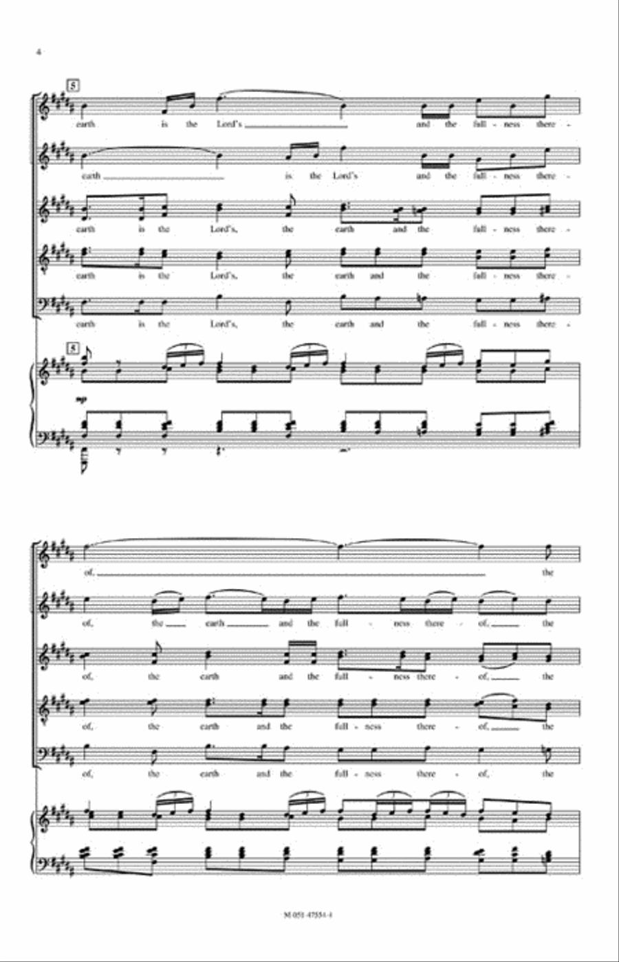The Earth Is the Lord's The Earth Is the Lord's 4-Part scores gallery preview page 3