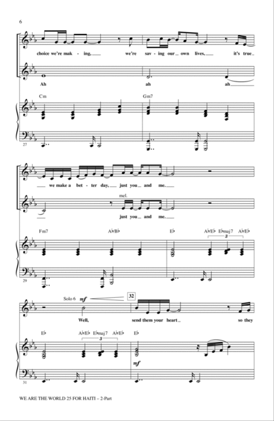 We Are The World 25 For Haiti 2-Part scores gallery preview page 5