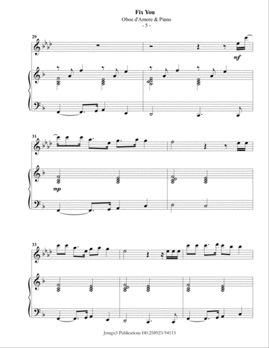 Fix You Piano scores gallery preview page 5