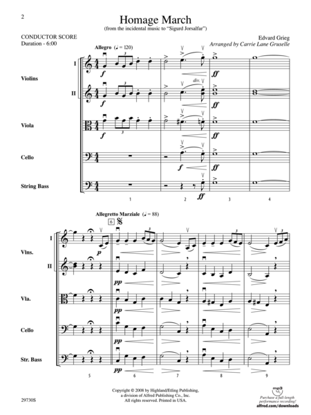 Homage March (from the incidental music to Sigurd Jorsalfar) (score only) image number null