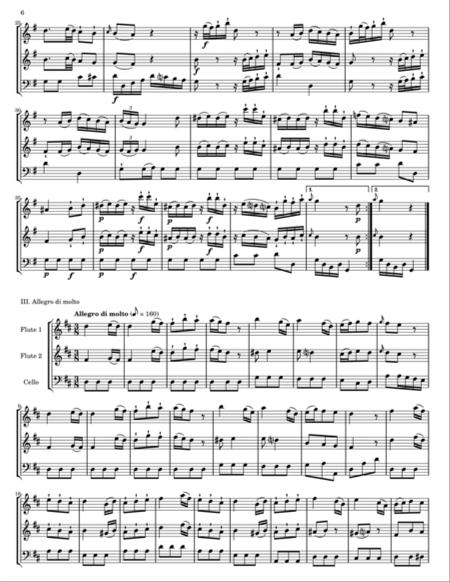 Koch Trio Sonata No. 1 in D Major Woodwind Trio scores gallery preview page 6