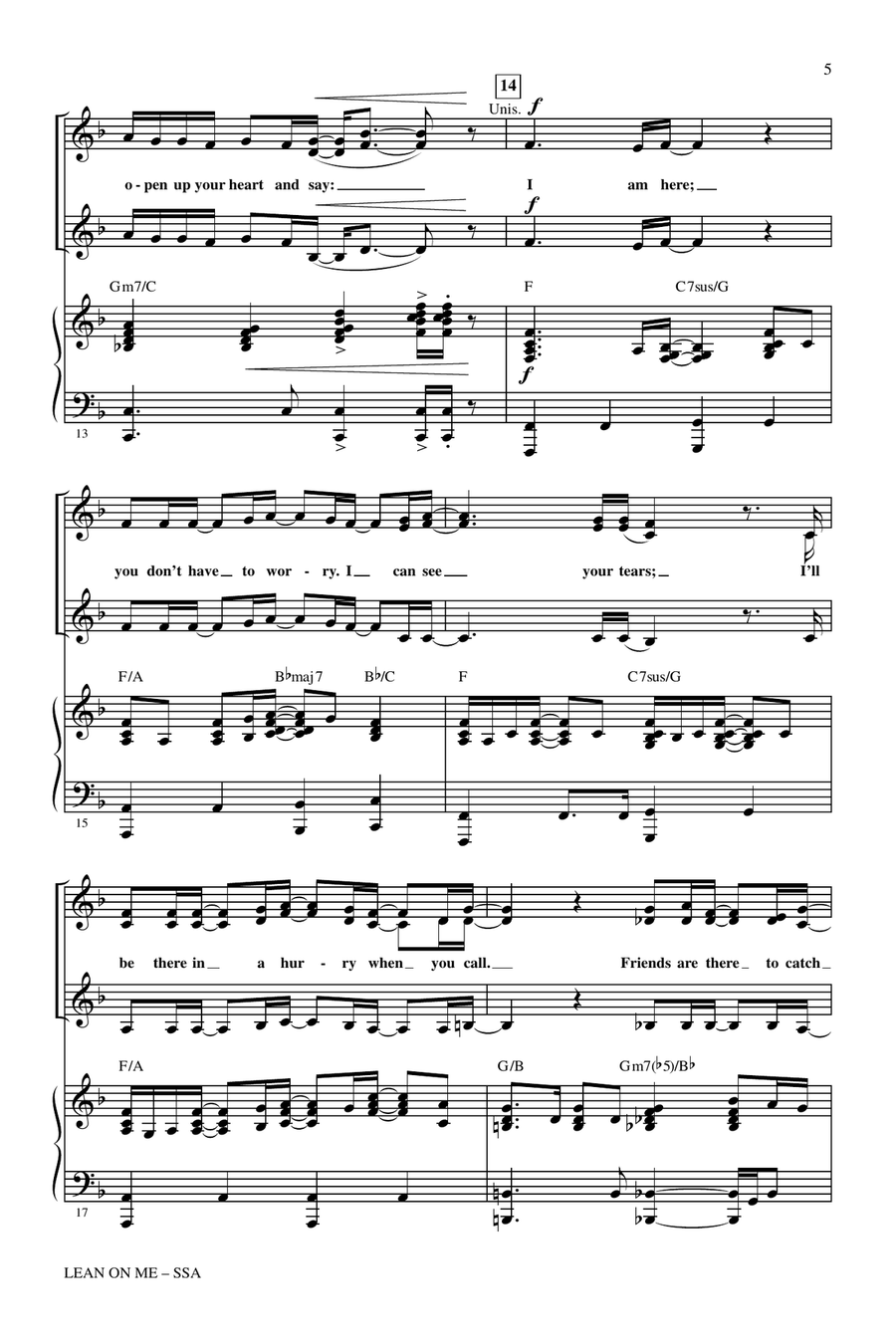 Lean On Me Lean On Me SSA scores gallery preview page 3