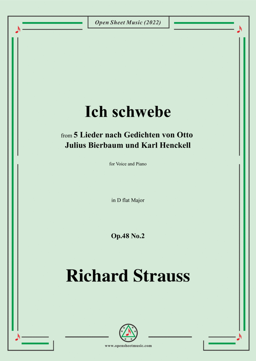 Richard Strauss-Ich schwebe,in D flat Major image number null