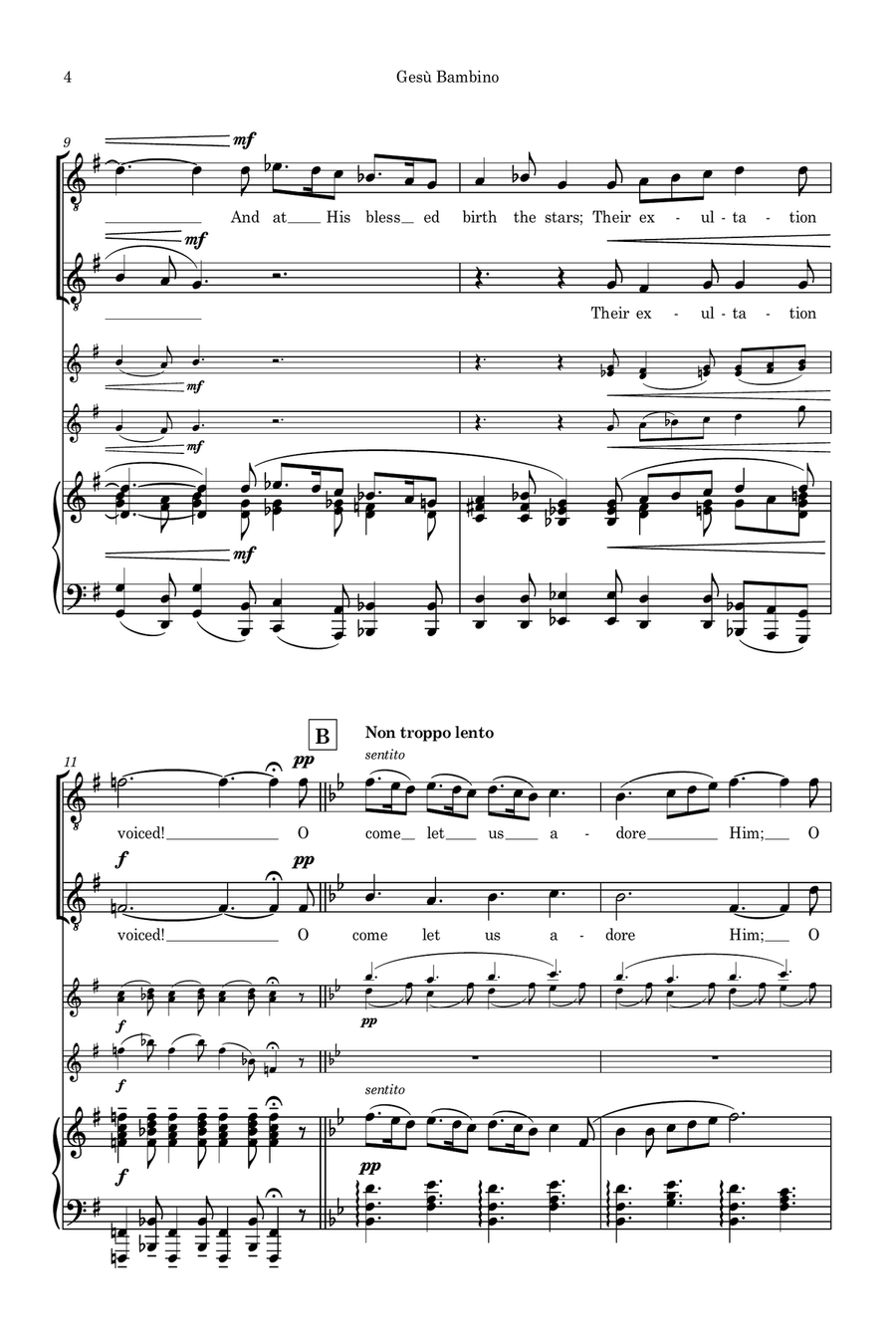 Gesù Bambino Piano, Vocal scores gallery preview page 4