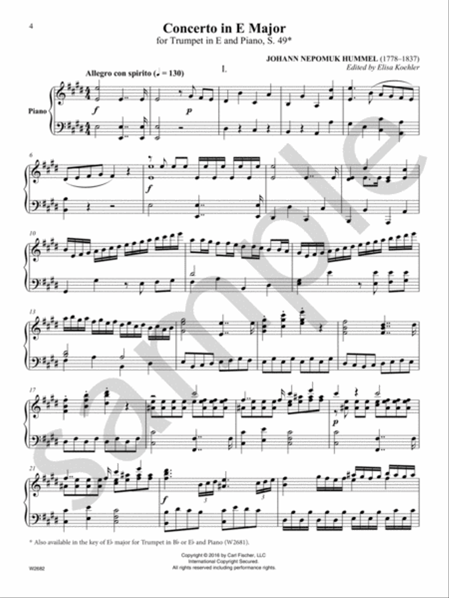 Concerto in E Major Trumpet Solo scores gallery preview page 3