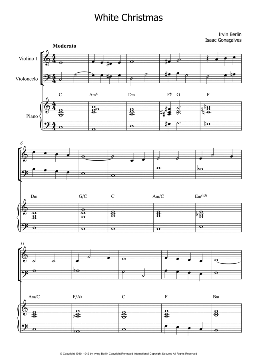 White Christmas Piano Trio scores gallery preview page 1