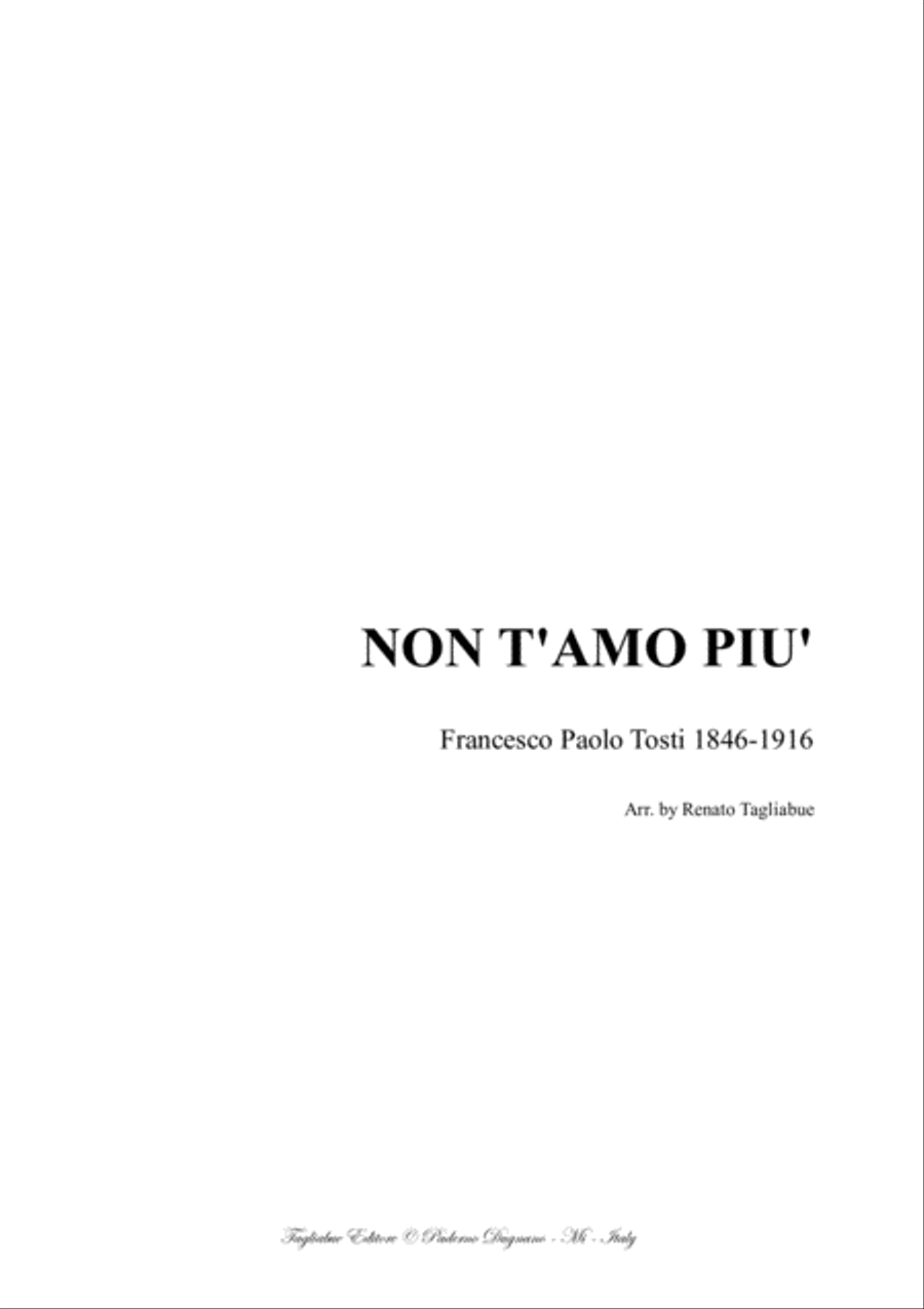 NON T'AMO PIU' - F.P. Tosti - For Soprano, ATB Choir and Piano ATB scores gallery preview page 1