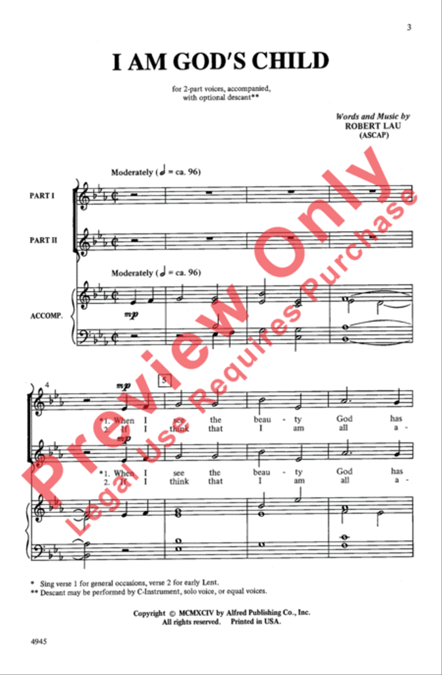 I Am God's Child I Am God's Child 2-Part scores gallery preview page 2