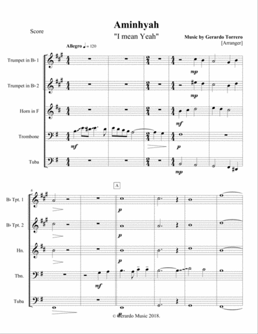 Aminhyah Brass Ensemble scores gallery preview page 2