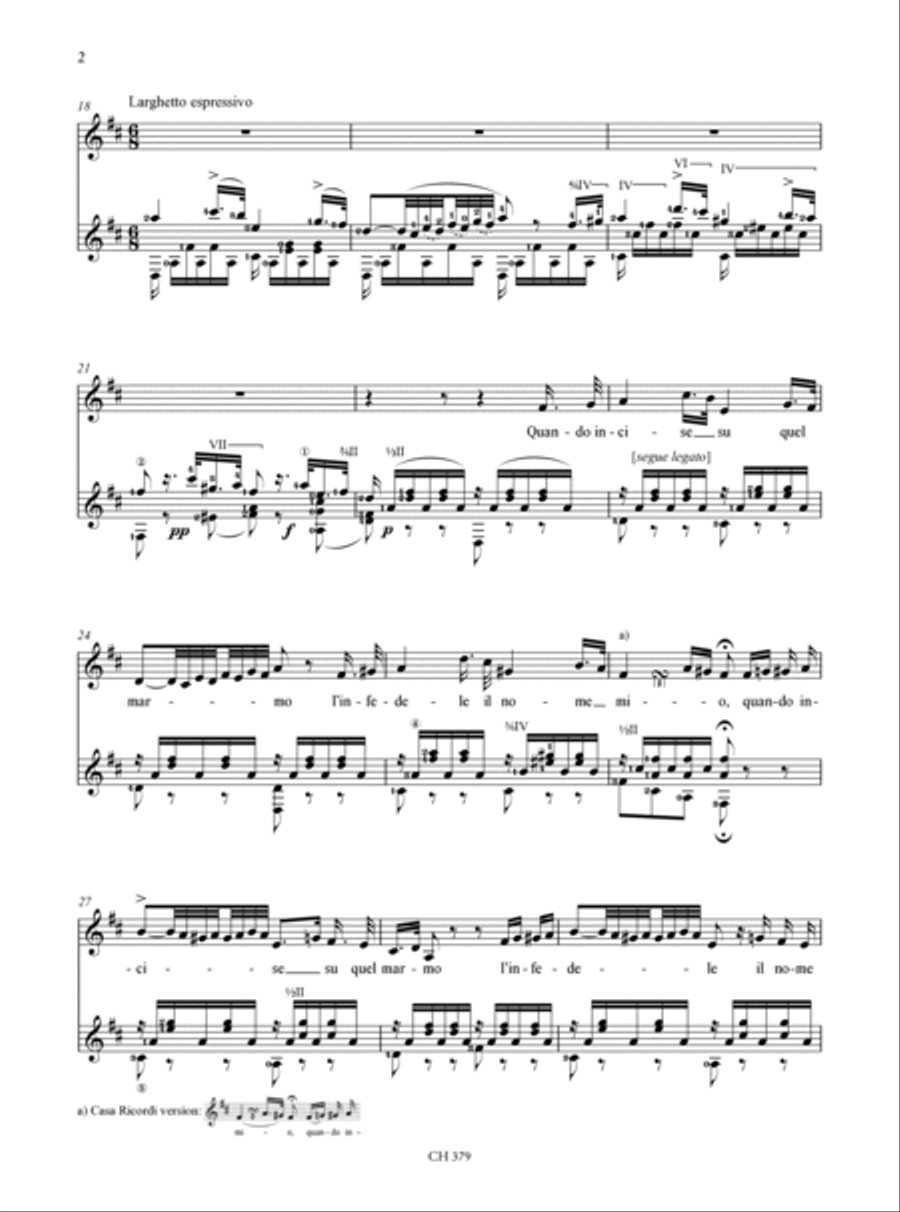 Quando incise su quel marmo. Scena ed Aria for Soprano (Contralto) and Guitar Contralto Voice scores gallery preview page 3