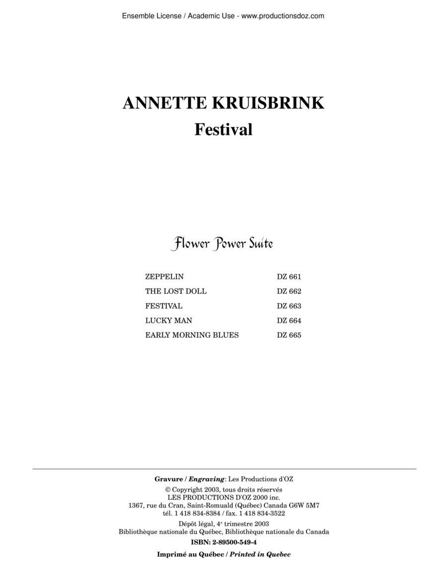 Festival - Flower Power Suite Guitar Ensemble scores gallery preview page 1