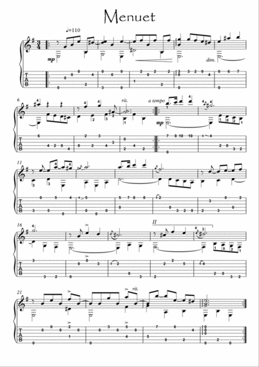 Baroque guitar shop sheet music