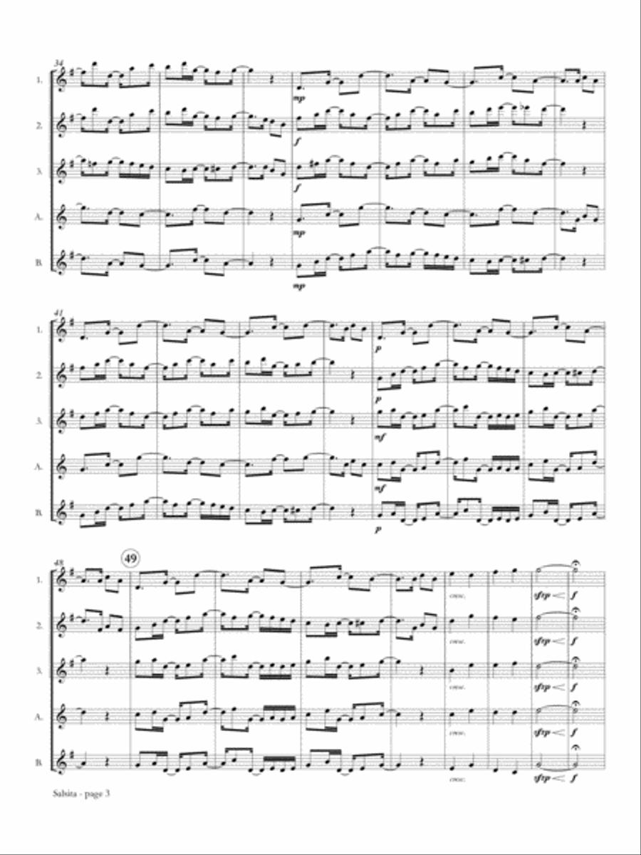 Salsita for Flute Choir Salsita for Flute Choir Flute Choir scores gallery preview page 4