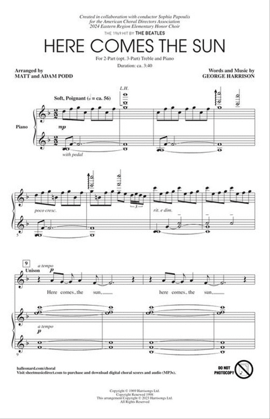 Here Comes the Sun 3-Part scores gallery preview page 4