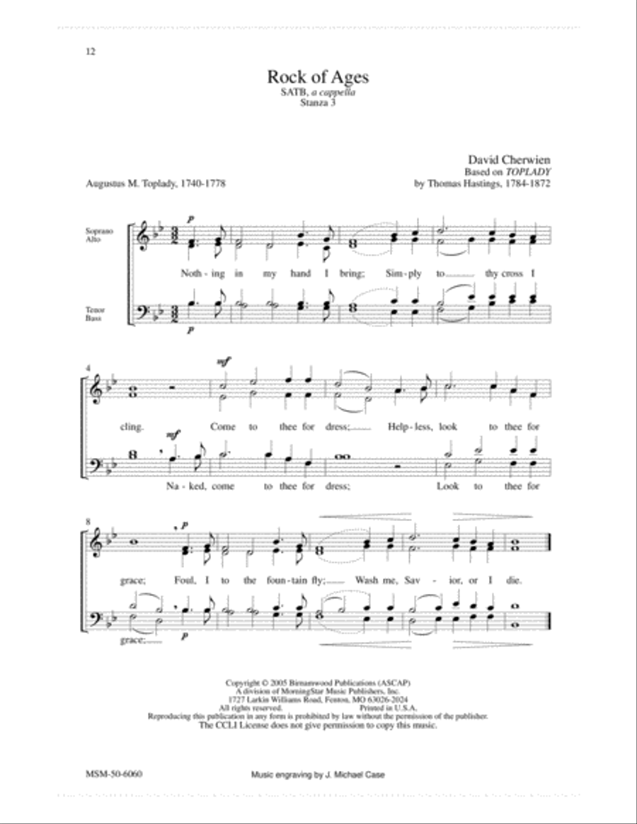 Five Choral Stanzas, Set 2 4-Part scores gallery preview page 6