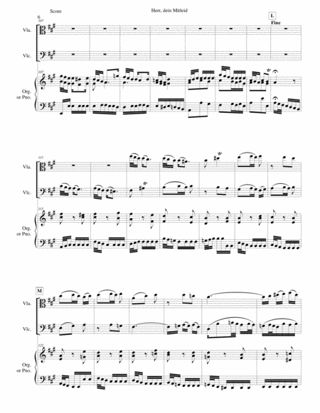 Herr dein Mitleid from the Christmas Oratorio - Weihnachtsoratorium viola, cello, keyboard image number null