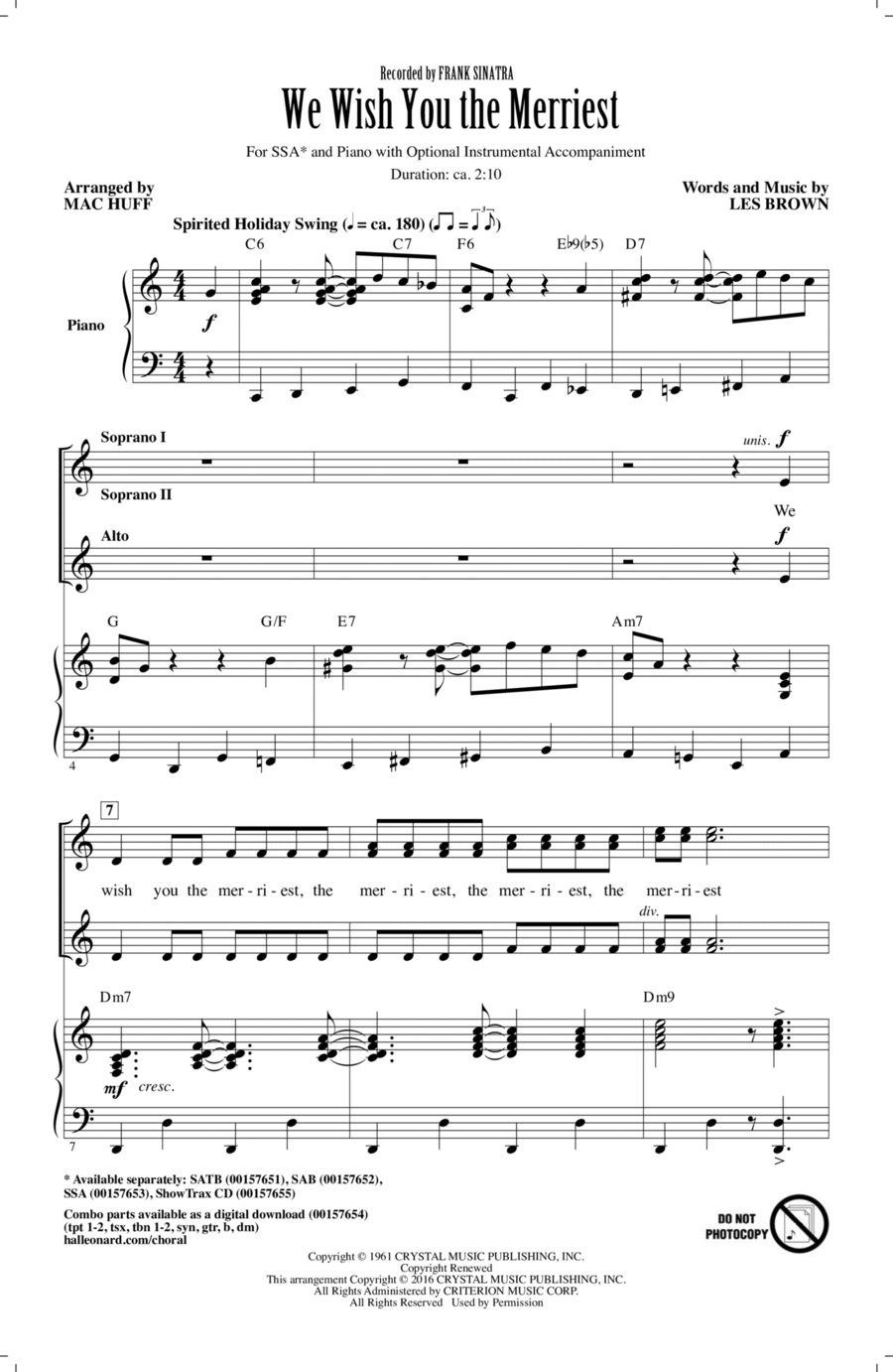 We Wish You The Merriest We Wish You The Merriest SSA scores gallery preview page 1