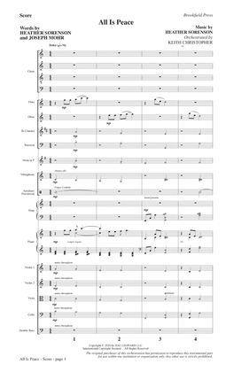 Book cover for All Is Peace - Full Score