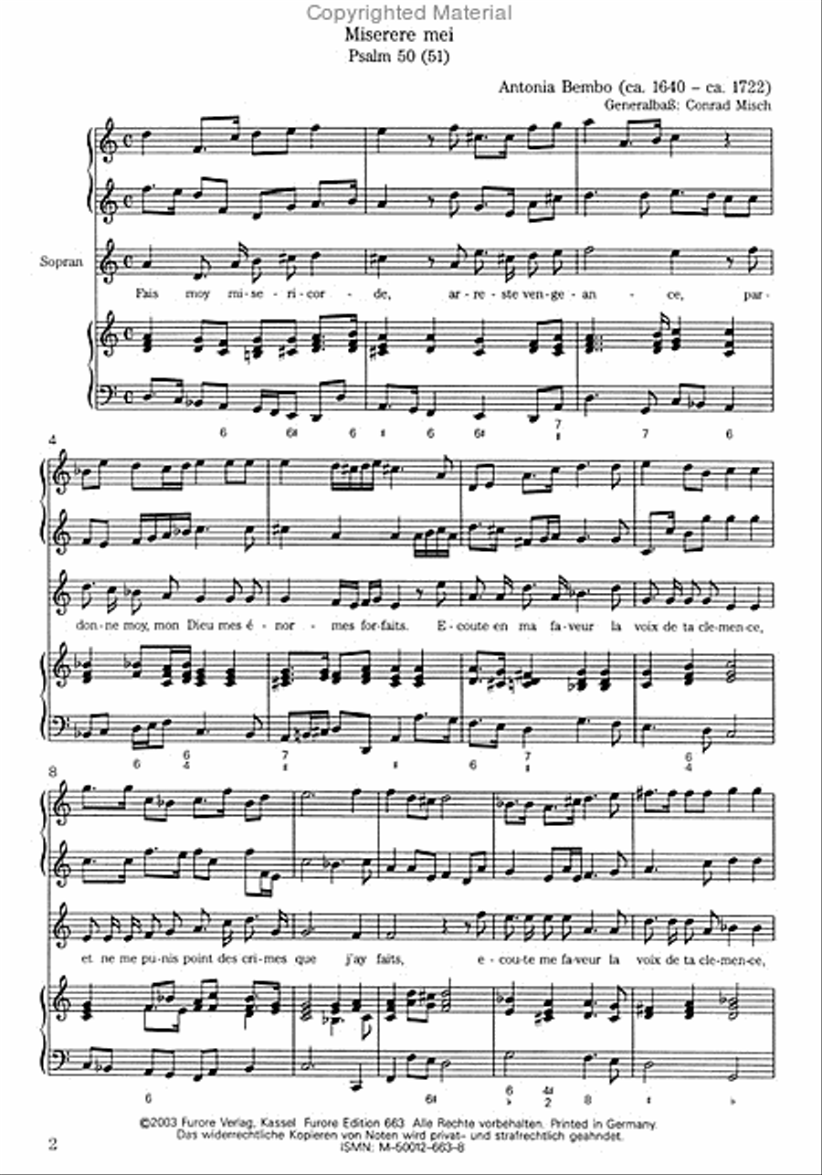 Les sept Psaumes de David Vol. 4 Psalm L: Miserere mei (S) Voice scores gallery preview page 2