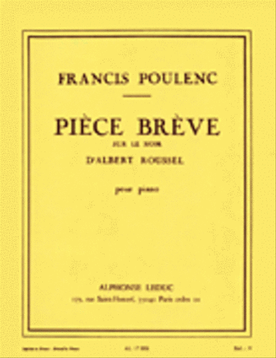 Piece Breve Sur Le Nom d'Albert Roussel Piano Solo scores gallery preview page 1