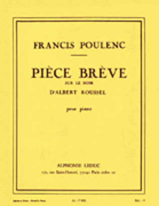 Book cover for Piece Breve Sur Le Nom d'Albert Roussel