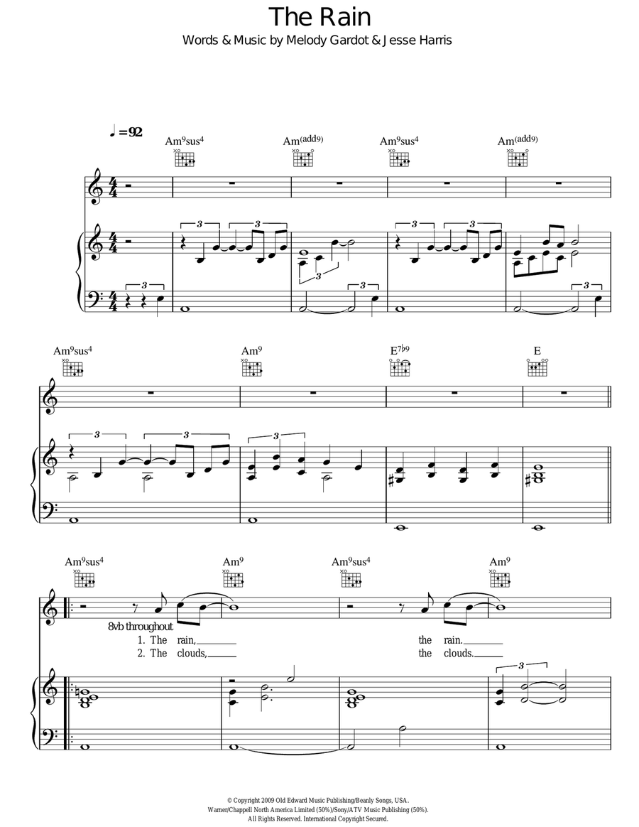 The Rain The Rain Guitar scores gallery preview page 1