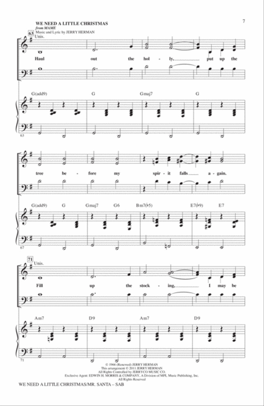 We Need A Little Christmas / Mister Santa 3-Part scores gallery preview page 6