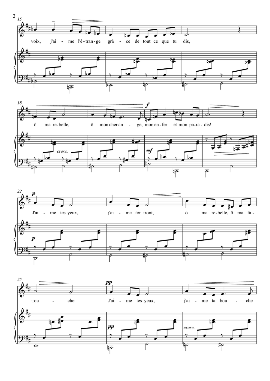 Chanson d'amour (D Major) Piano, Vocal scores gallery preview page 3