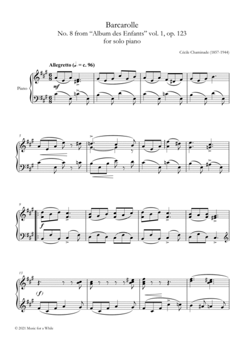 Cécile Chaminade - Barcarolle op. 123 no. 8 for solo piano