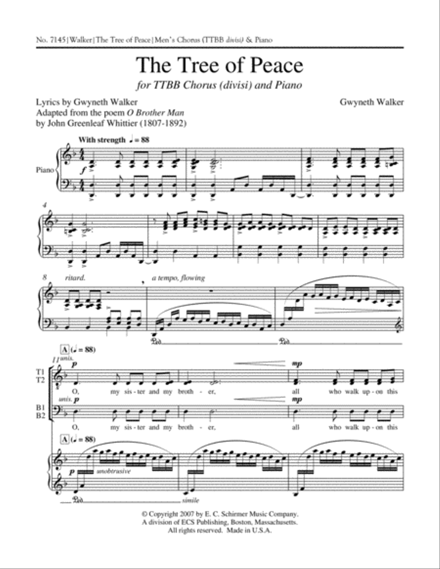 The Tree of Peace TTBB scores gallery preview page 2