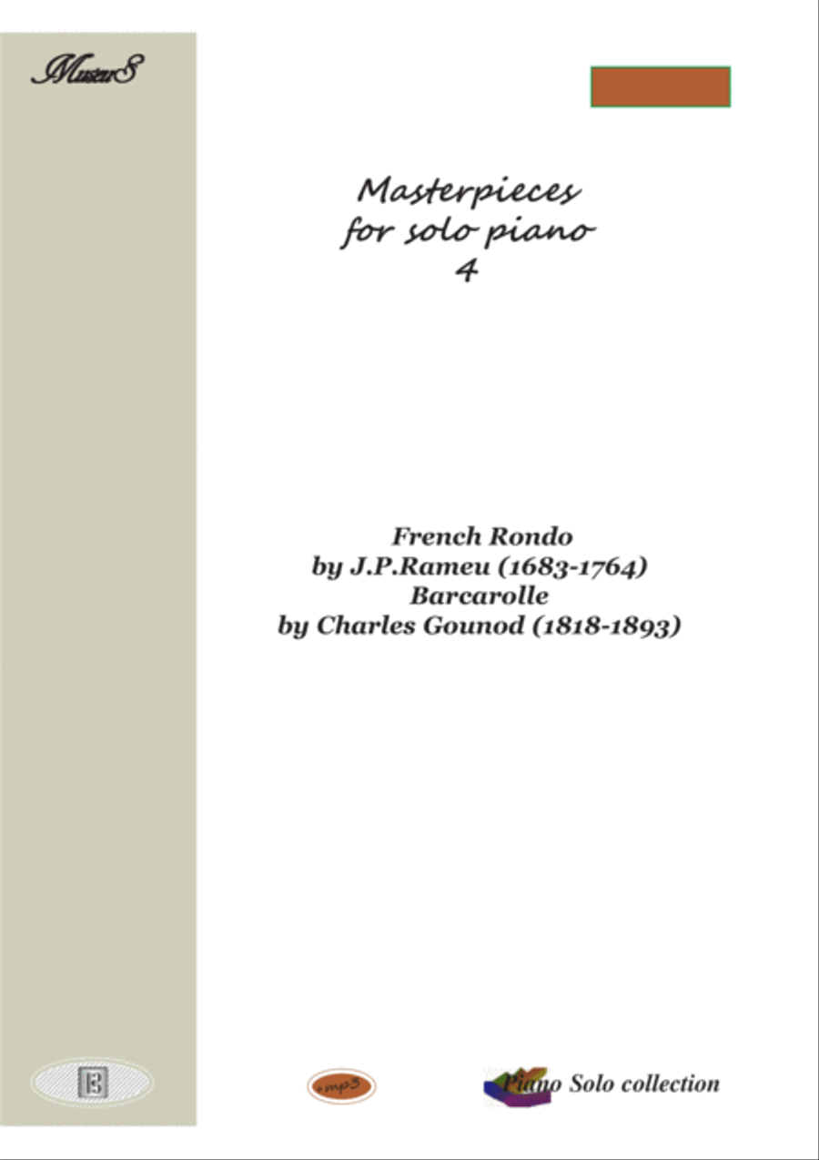 Masterpieces for solo piano 4 by J. Rameau and C. Gounod Piano Solo scores gallery preview page 1