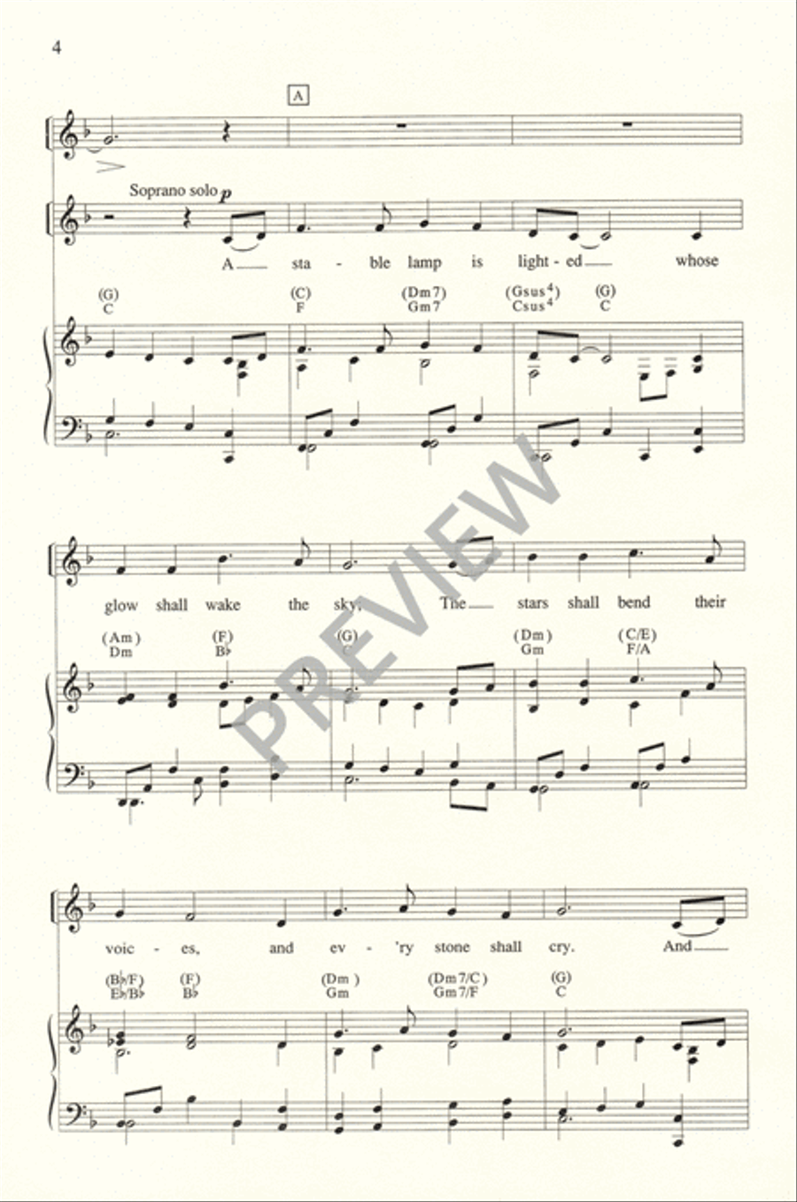 A Stable Lamp is Lighted 4-Part scores gallery preview page 5