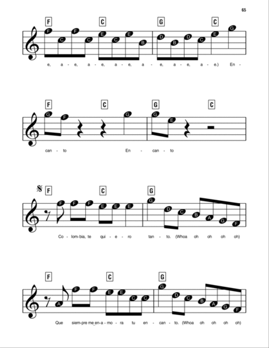 Colombia, Mi Encanto (from Encanto) Easy Piano scores gallery preview page 2