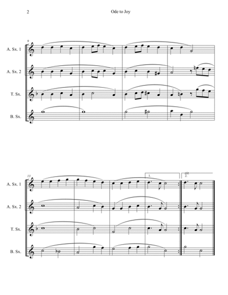 Ode to Joy (Sax Quartet) image number null