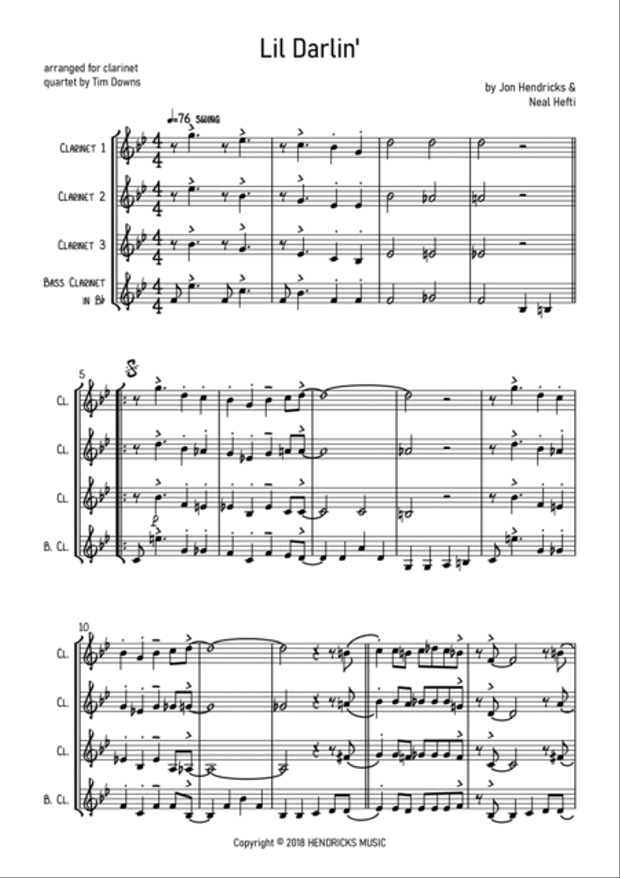 Lil Darlin' Lil Darlin' Woodwind Ensemble scores gallery preview page 2