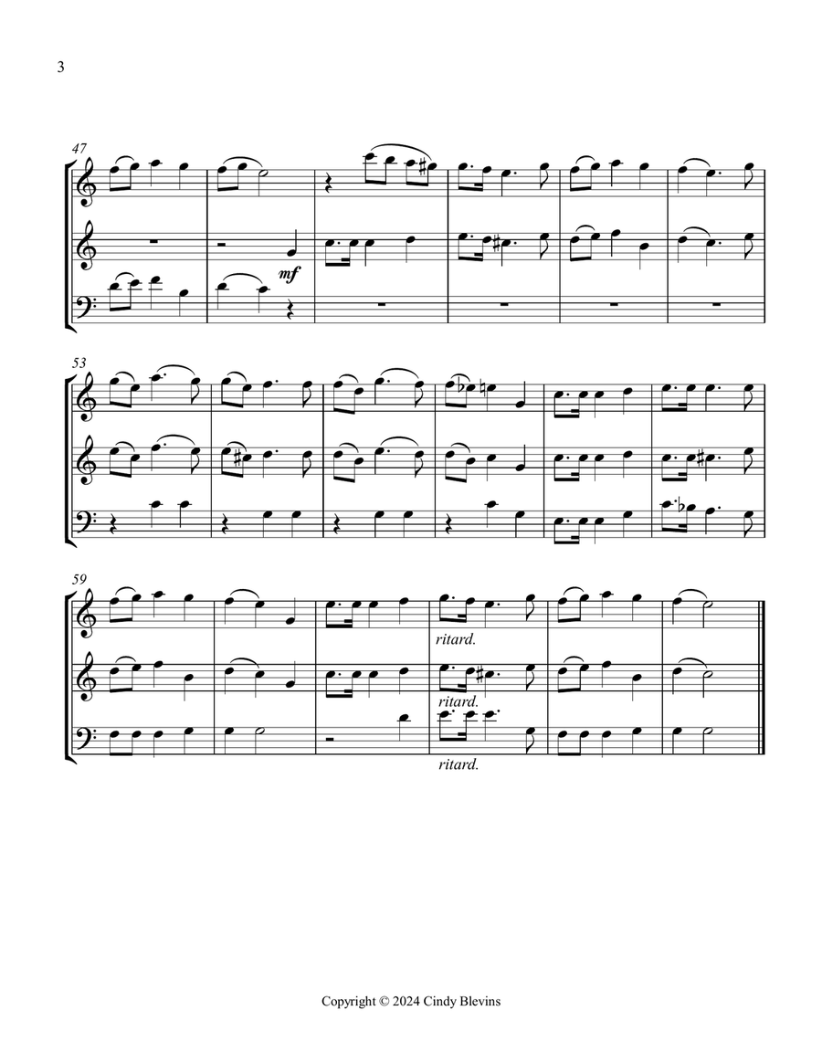O Christmas Tree, for Two Violins and Cello String Trio scores gallery preview page 4