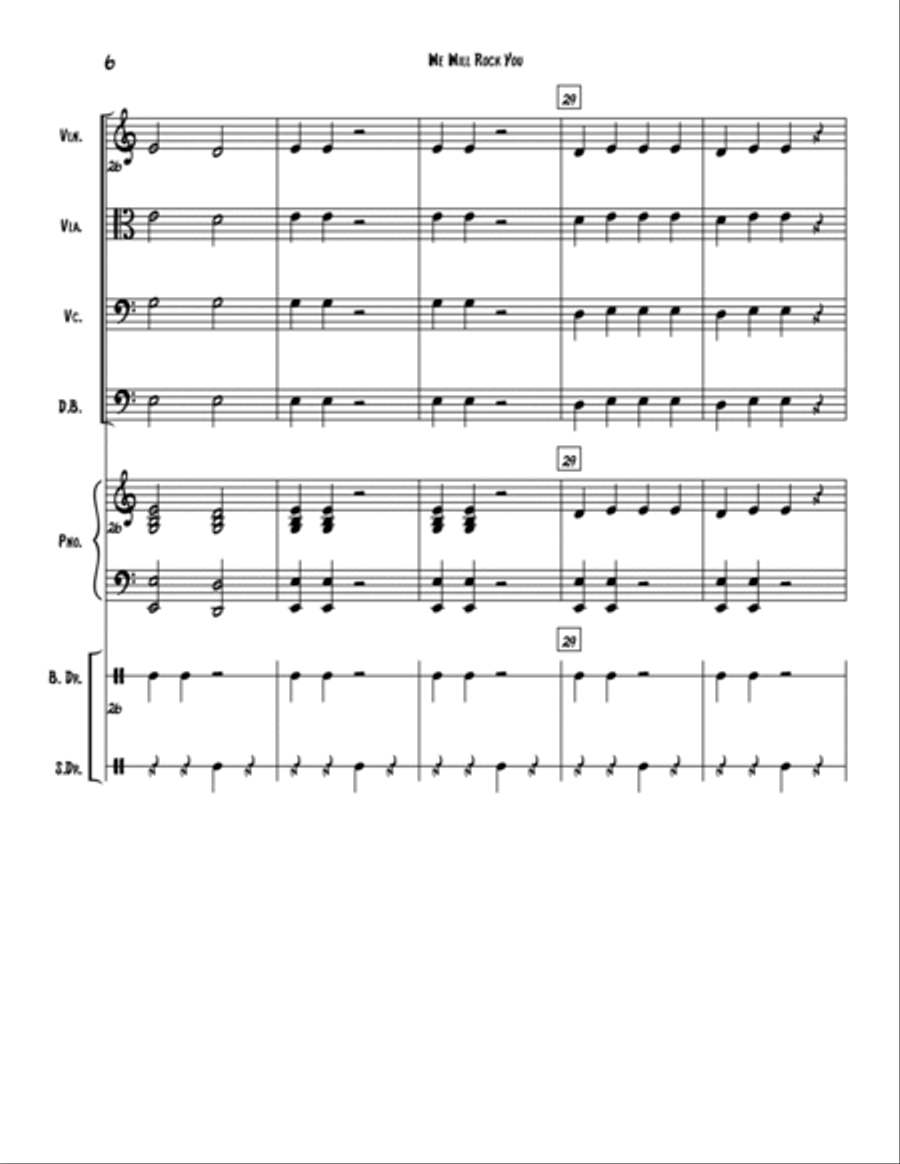 We Will Rock You We Will Rock You String Orchestra scores gallery preview page 6