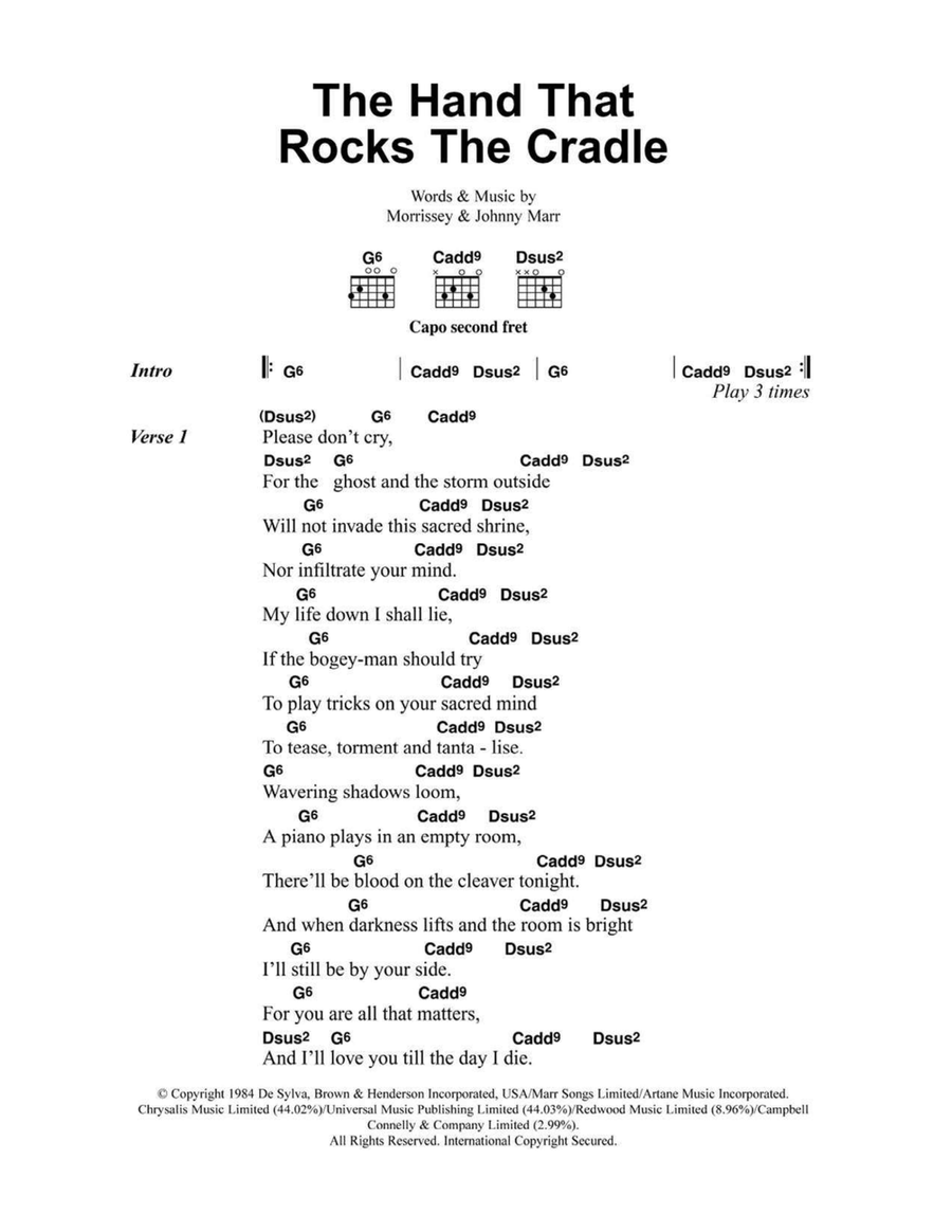 The Hand That Rocks The Cradle Easy Guitar scores gallery preview page 1