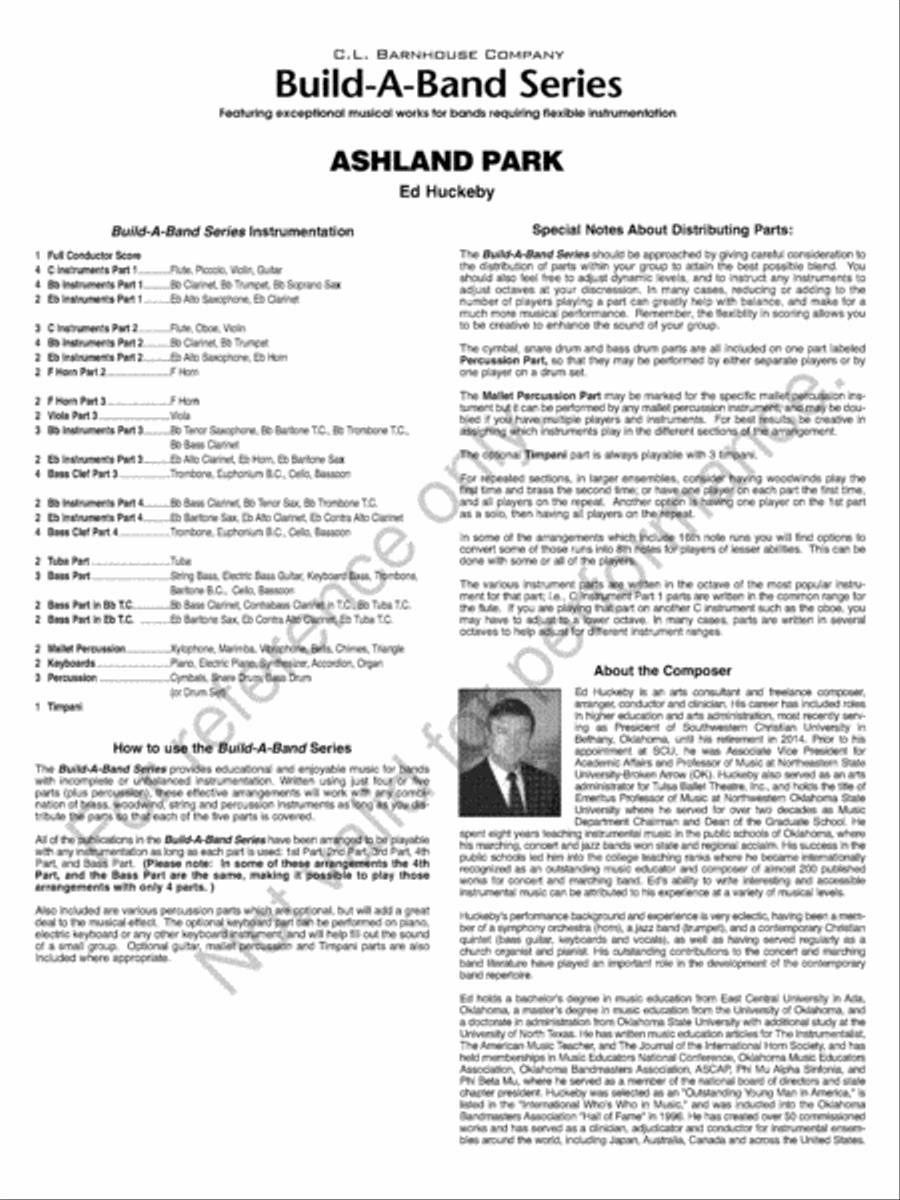 Ashland Park Concert Band scores gallery preview page 3