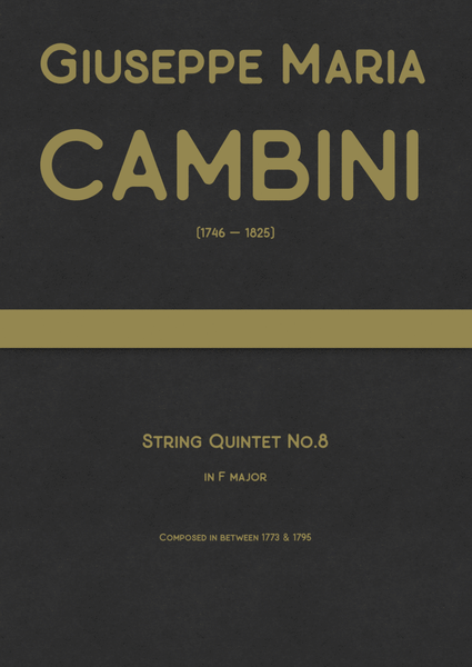 Cambini - String Quintet No.8 in F major image number null